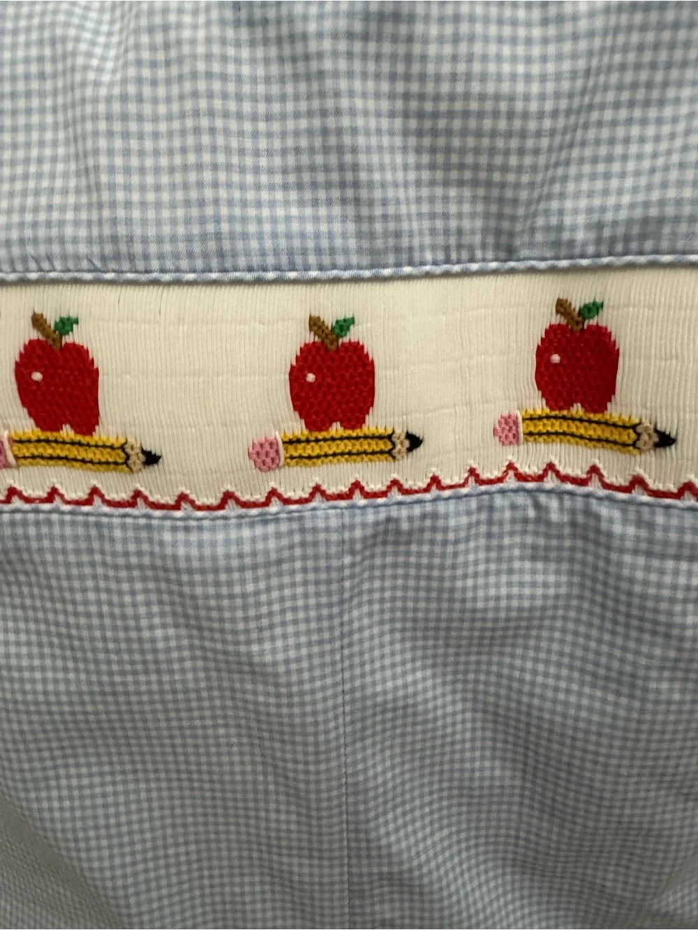 Petit Bebe Smocked Apple & Pencil Jon Jon